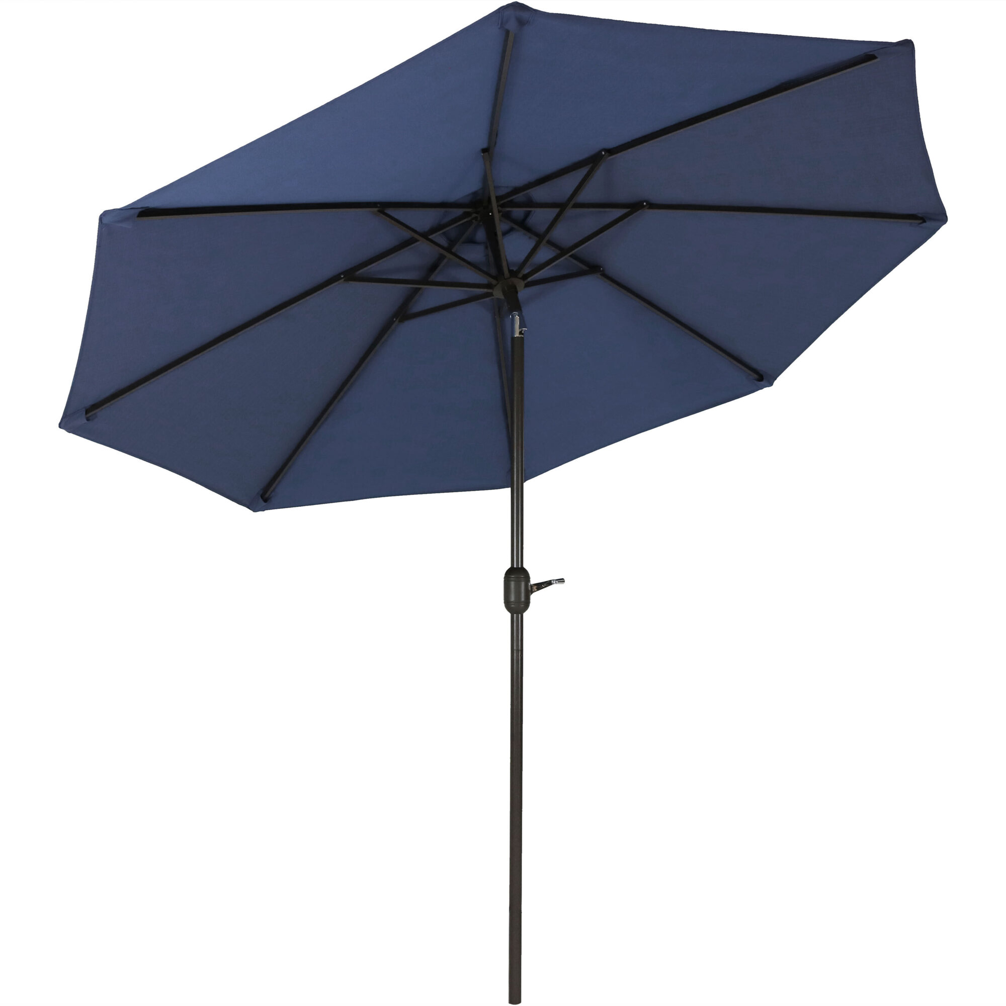 Sunnydaze Decor, Patio Umbrella with Auto-Tilt - Navy Blue - 9ft., Canopy Diameter 8.58 ft, Shape Round, Model# JLP-693